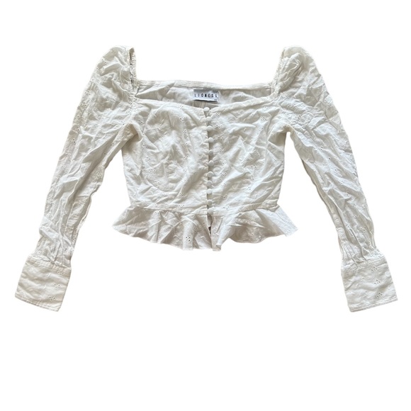 Lioness eyelet sweetheart top pixie market style - Picture 2 of 4